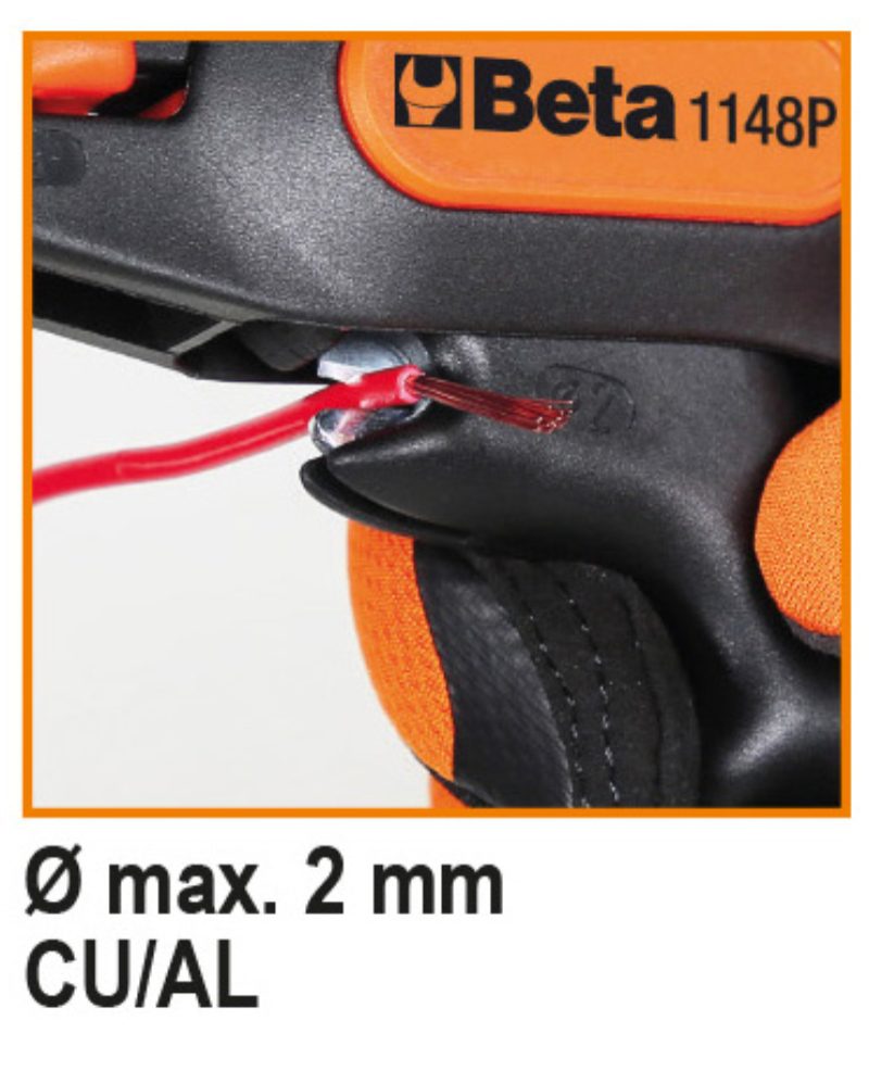 Wire stripping pliers, self-adjusting, with cutting device, Beta Tools by Unipac