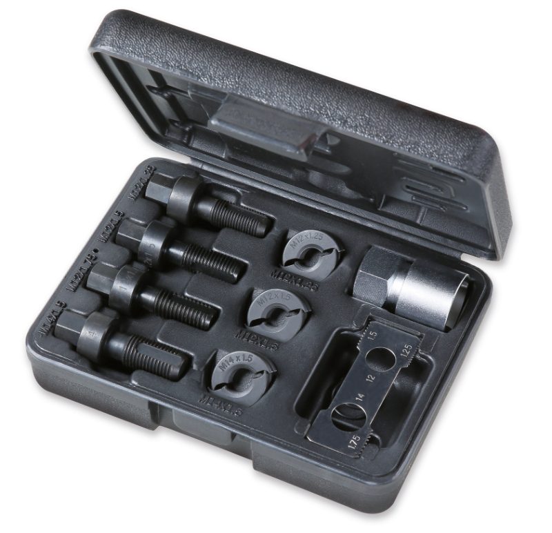 Tool assortment for repairing male and female threads, wheel fixing screws, Beta Tools by Unipac