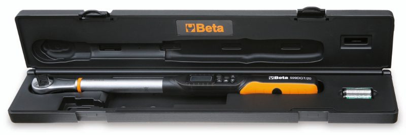Electronic direct reading torque wrench for right-hand (accuracy: ±2%) and left-hand (accuracy: ±3%) tightening, Beta Tools by Unipac