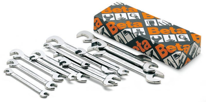 Set of 13 small double open end wrenches, Beta Tools by Unipac